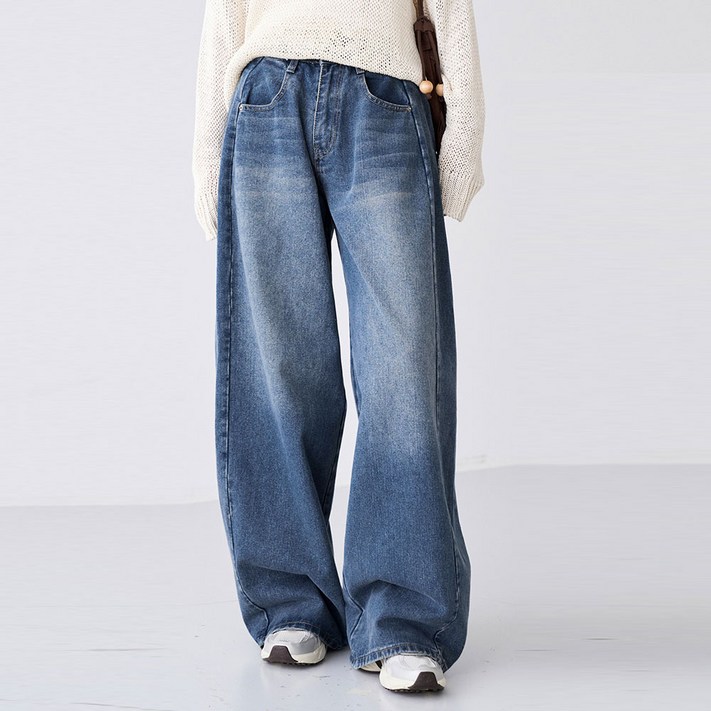 SHORTLONG 에비뉴 절개 데님 팬츠 710874