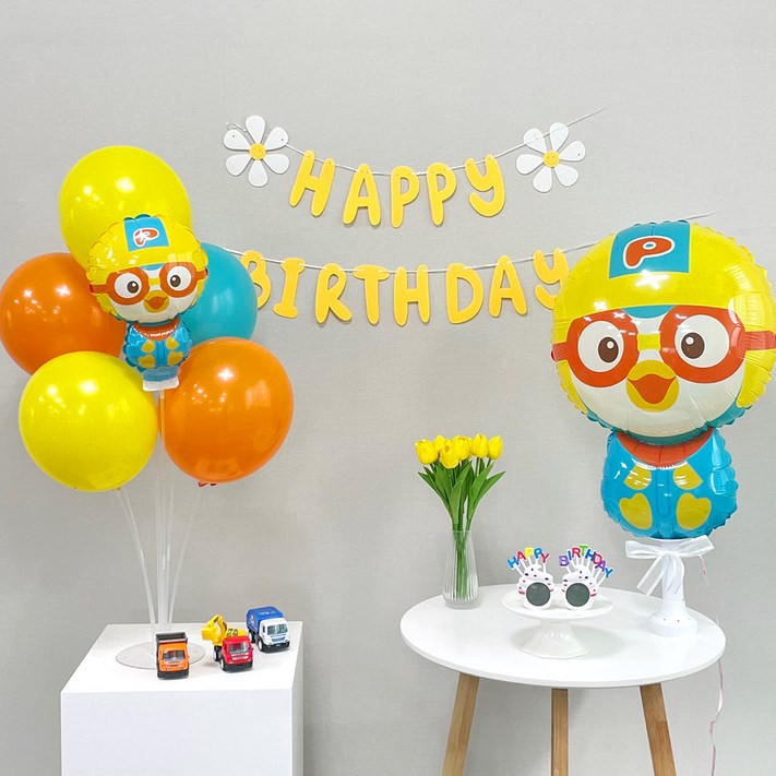 파티앤온 뽀로로생일파티 두돌생일상 풍선 세트 파티앤온 뽀로로생일파티 두돌생일상 풍선 세트