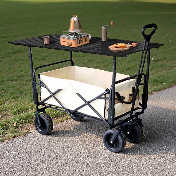 MoCaLiLi 캠핑웨건 접이식 다용도 캠핑카  휴대용 테이블