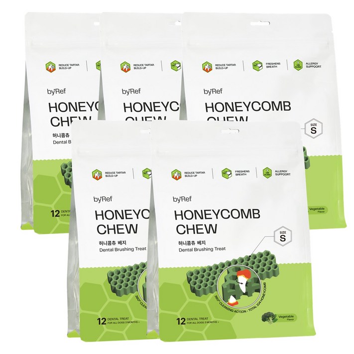 바이레프 강아지 허니콤츄 덴탈껌, 5개, 베지S