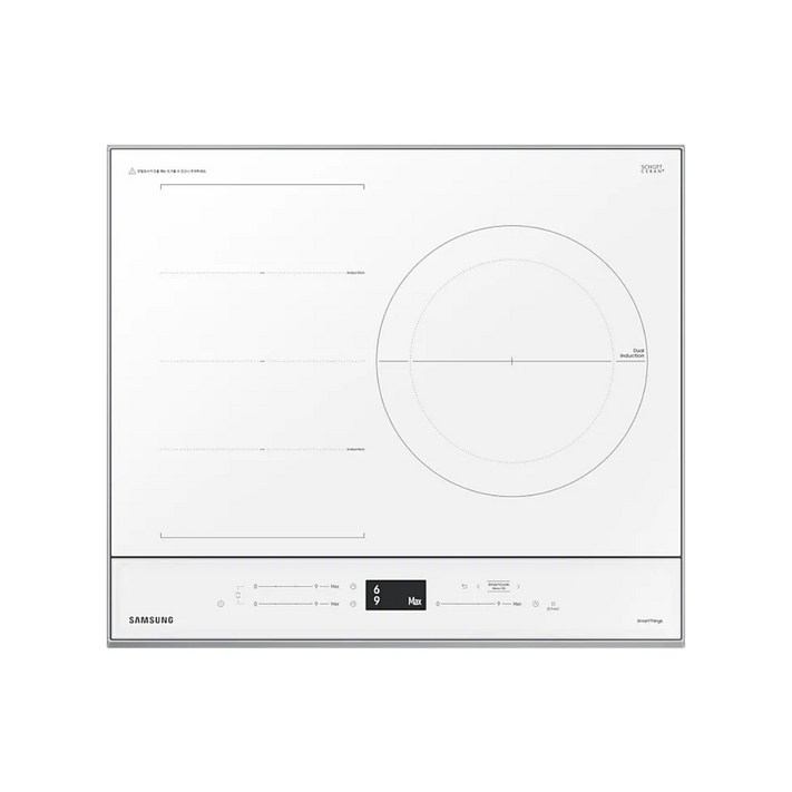 NZ63B6657XW 삼성전자 전기레인지 비스포크 인덕션3구 콰트로 플렉스존듀얼링화구1개 글램화이트