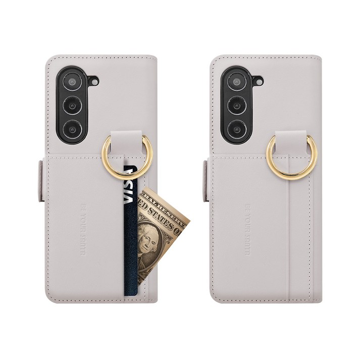 비유어산타 Z폴드4 케이스 유해 전자파 차단 이태리 천연가죽 카드수납 지갑 링 프리미어