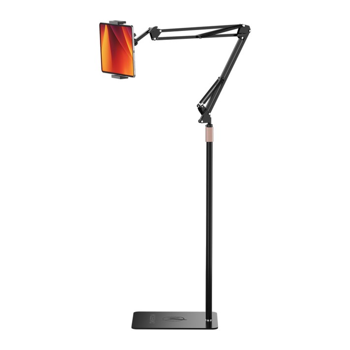 모센모 180cm 포인트 높이 조절 스마트 패드스마트폰 스탠드형 더블 스프링 자바라 거치대, MOSJA1800S무광 블랙, 1개