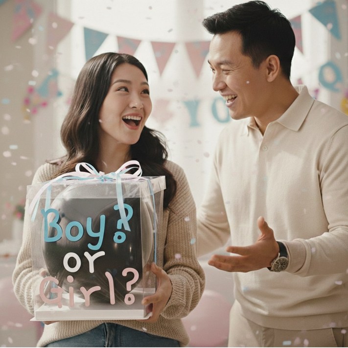 두둥뚜뚜 젠더리빌 풍선 대형 베이비 샤워 파티 성별 이벤트 축하 아기, 1개, 단품