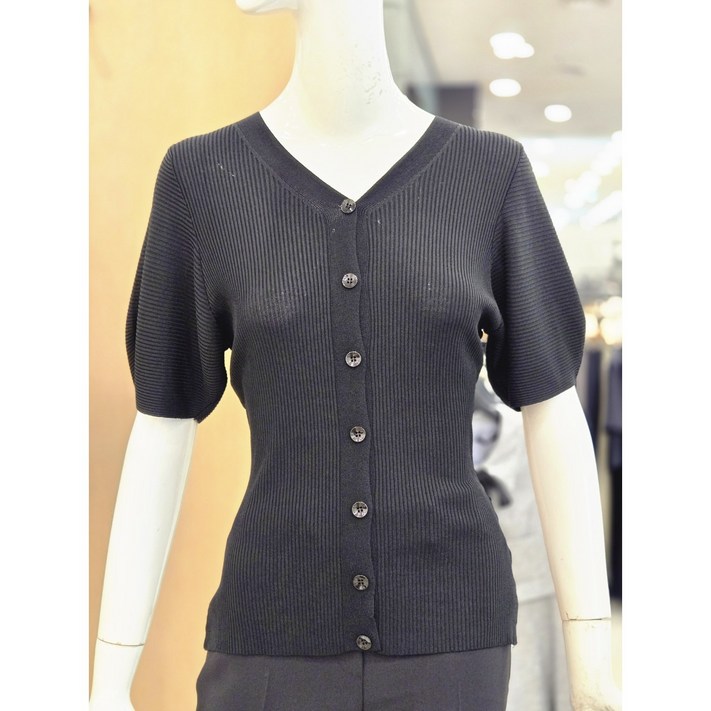 케네스레이디 퍼프 소매 브이넥 가디건  EVCDPI9800