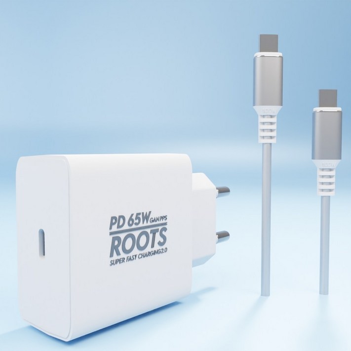 디에이치몰 루츠 65W GaN PD PPS 국내생산 초고속 충전기 100W 5A C TO C 케이블 포함 디에이치몰 루츠 65W GaN PD PPS 국내생산 초고속 충전기 100W 5A C TO C 케이블 포함