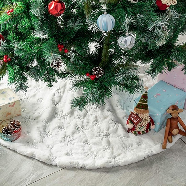 크리스마스 트리스커트 러그 받침대 카페트 원형 트리용품 90cm 중형 눈꽃 덮개 ORSF90