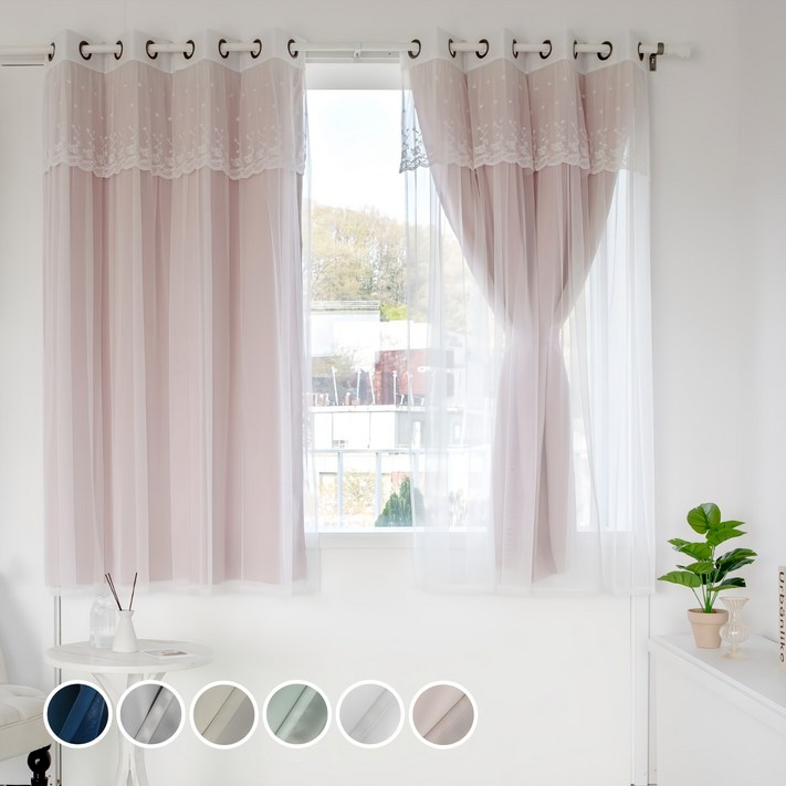 까르데코 노르딕암막디망쉬레이스 창문커튼 4장세트
