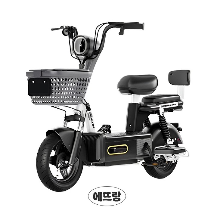 에뜨랑 클래식 전기 자전거 전동 자토바이 전기 스쿠터 전동 자전거 바이크, 레트로 블랙