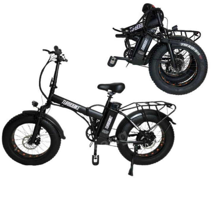 접이식 팻바이크 전기자전거 4.0 미니벨로 고성능 48V 15AH 출퇴근 자전거, 블랙, 알루미늄