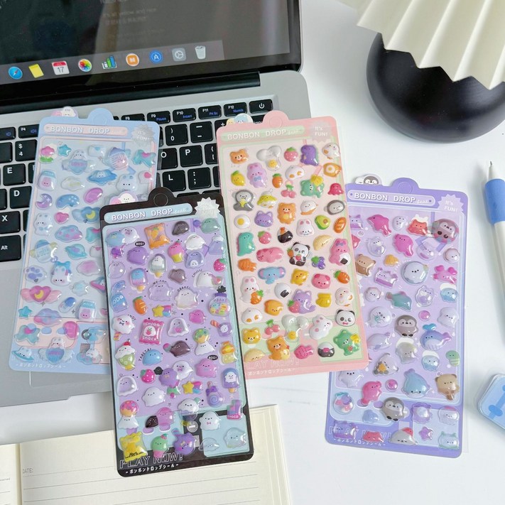 Equator 네이처포유 입체스티커 다꾸 폰꾸 꾸미기 꾸미기템, 1세트, 6개