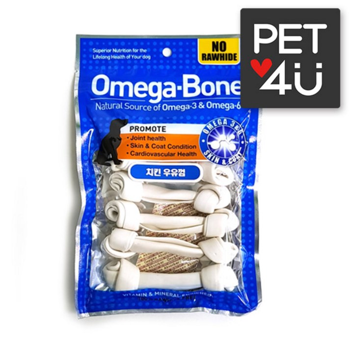 애견껌 오메가본 치킨 우유껌 6p 강아지껌 간식 개껌, 6개 애견껌 오메가본 치킨 우유껌 6p 강아지껌 간식 개껌, 6개