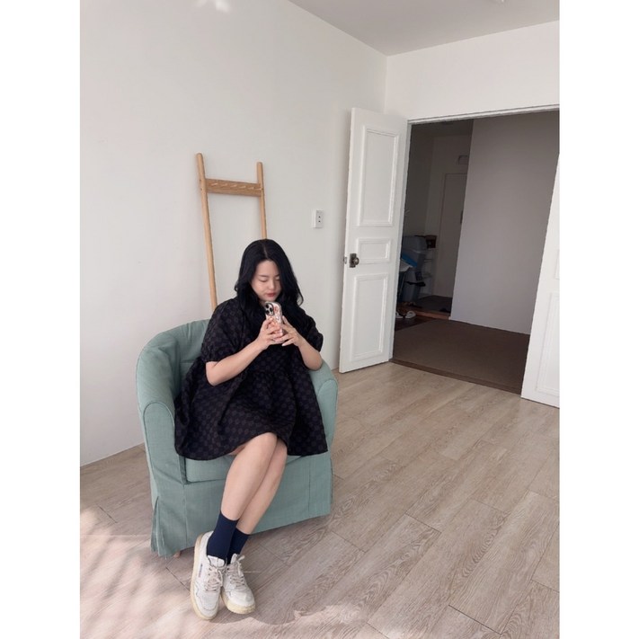 여성 빅사이즈 벌룬에이라인 미니원피스