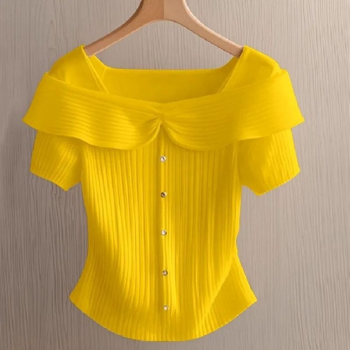 보그핏 샐피상의  여성 여름 오프숄더 반팔 티