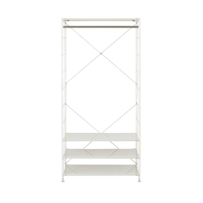 MUJI 무인양품 유닛 선반 워드 로브 세트 라이트 그레이 폭 86×깊이 41×높이 175.5cm 44504734