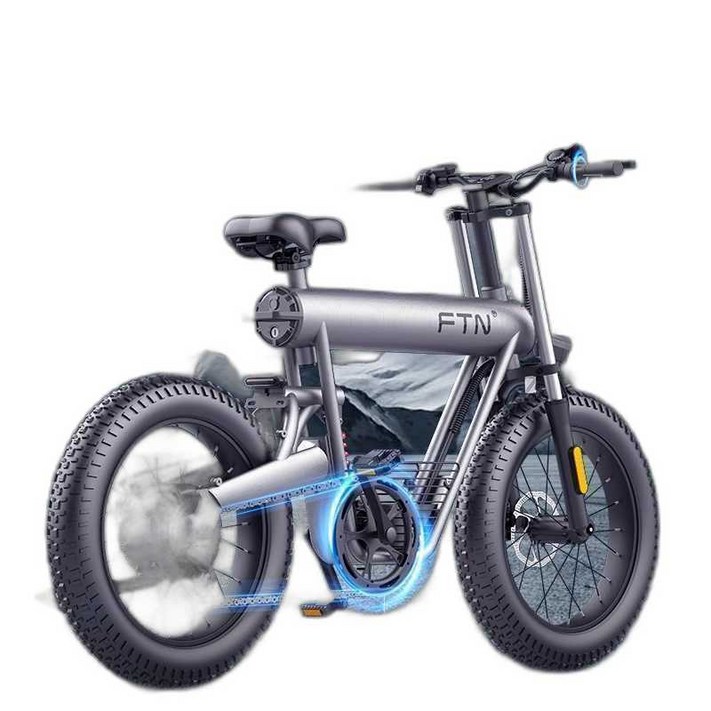 모페즈 전기 자전거 스타일 20인치 빈티지 자토바이 비치 산악, 상세 페이지 참고, 10AH미니 버전PAS방식 약 100km