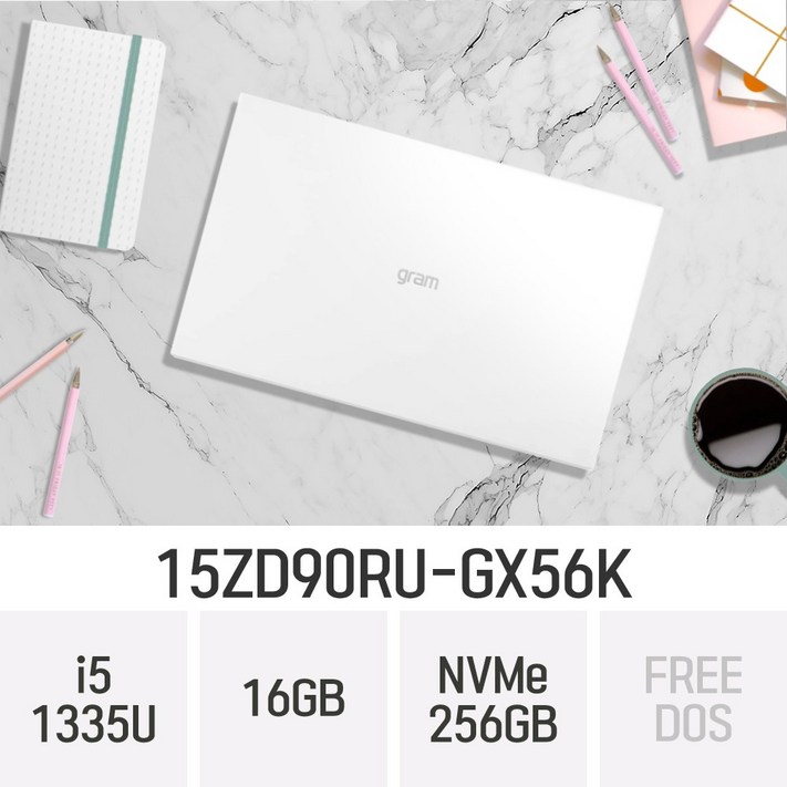 오늘출발 LG전자 2023 그램15 13세대 15ZD90RUGX56K 4종사은품 증정 가벼운 대학생 초경량 업무용 인강용 노트북, 15ZD90RUGX56K, Free DOS, 16GB, 256GB, 코어i5, 스노우 화이트