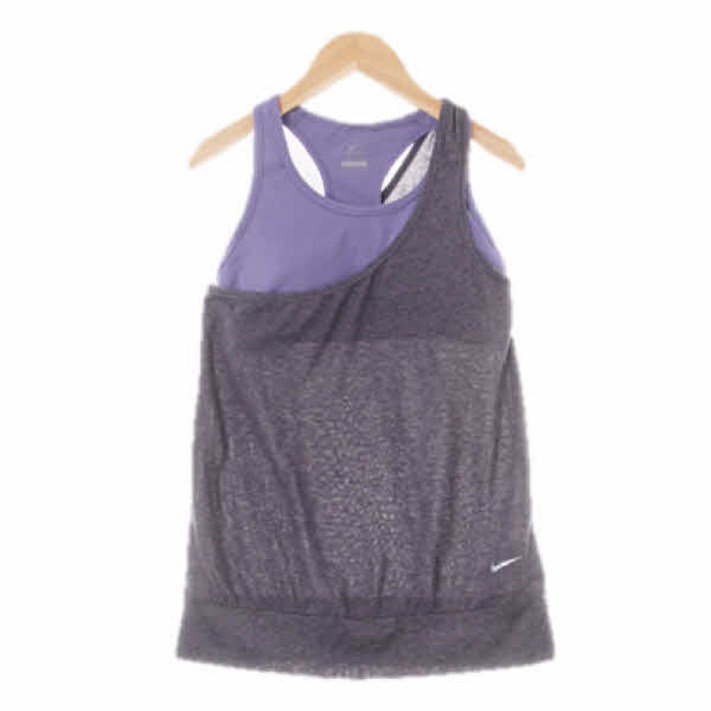 3561 NIKE멀드그레이프다크라벤더 드라이핏 한쪽민소매티레이어드스포츠브라 S