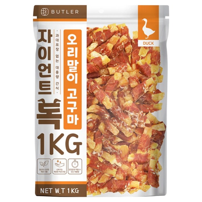 자이언트독 오리말이고구마 1kg 대용량 강아지 간식, 1kg, 1개