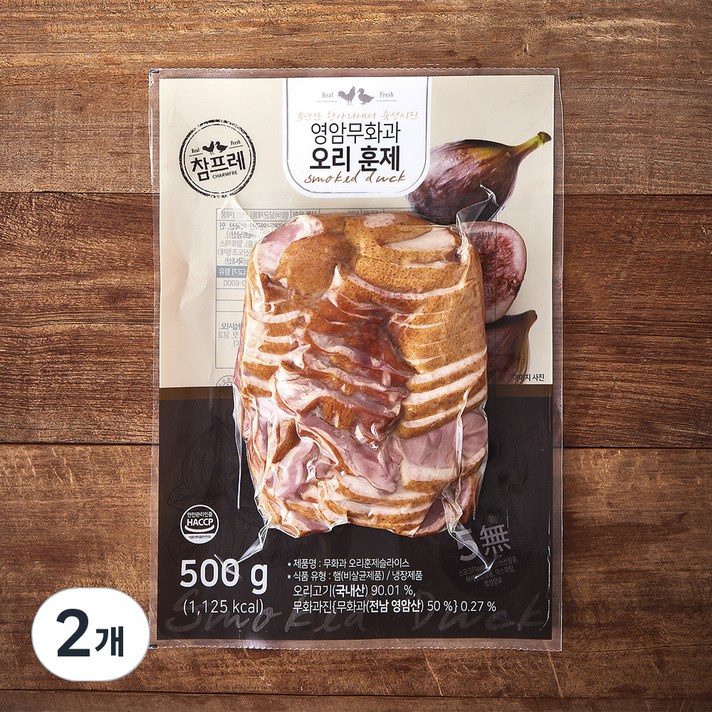 로켓프레시 참프레 무화과 오리훈제 슬라이스, 500g, 2개