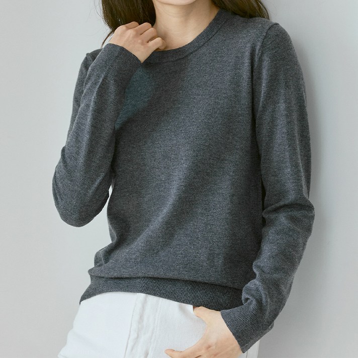 210에디트 남녀공용 캐시미어 블렌디드 라운드넥 니트 ZZ5SW010