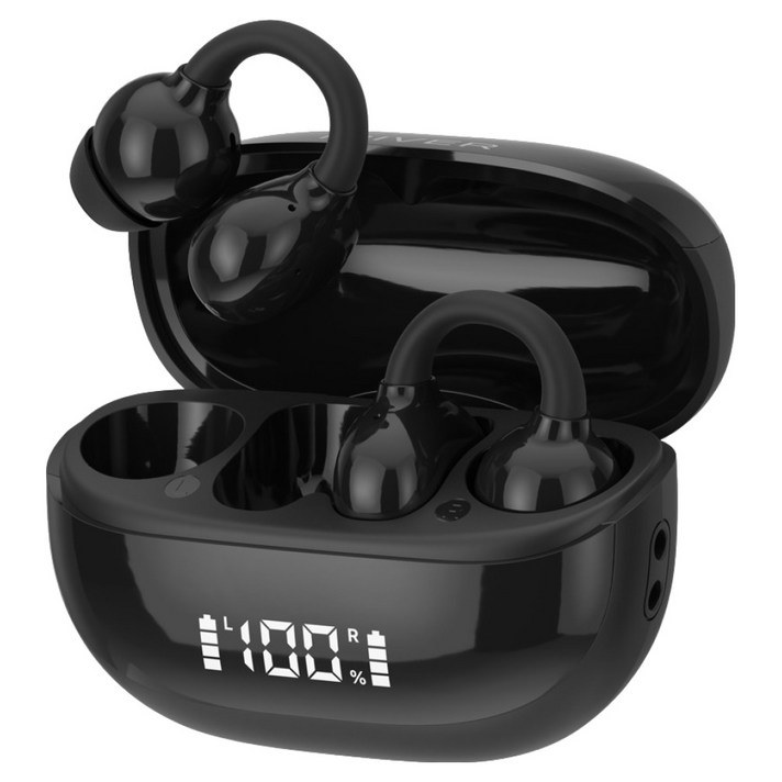 아이리버 오픈형 무선 6.0 갤럭시 아이폰 호환 귀걸이형 러닝 C타입 충전 블루투스 이어폰, IBIX3, 블랙