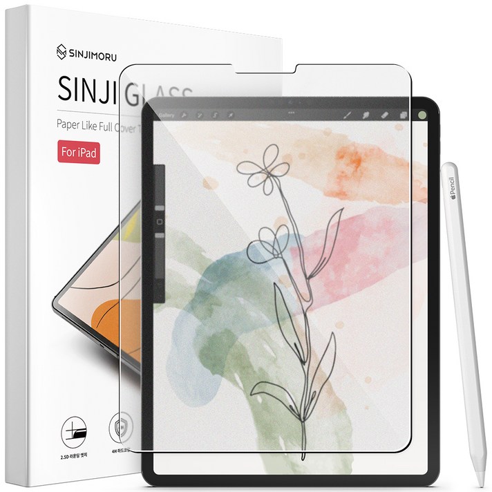 신지모루 프리미엄 종이질감 코팅 강화유리 태블릿PC 액정보호필름, 단일색상