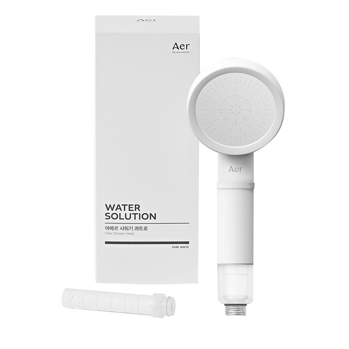 아에르 콰트로 필터샤워기 세디먼트필터,1개, 1세트, 퓨어 화이트