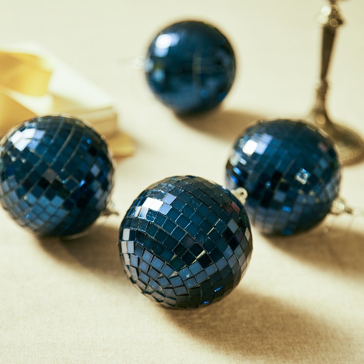 크리스마스 오너먼트 미러 볼 장식 4p  종이박스 세트