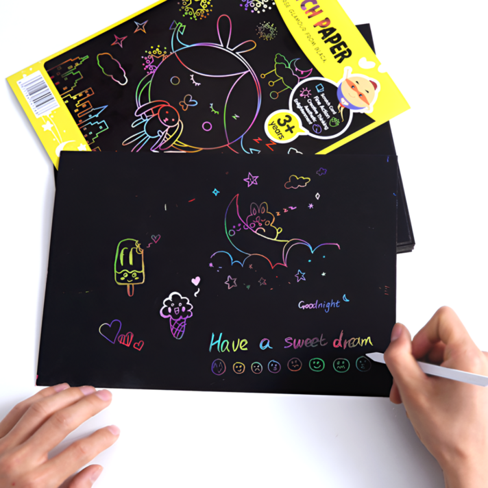 MANETMONT 레인보우 스크래치페이퍼전용펜, 1세트, 02. 무지 스크래치페이퍼