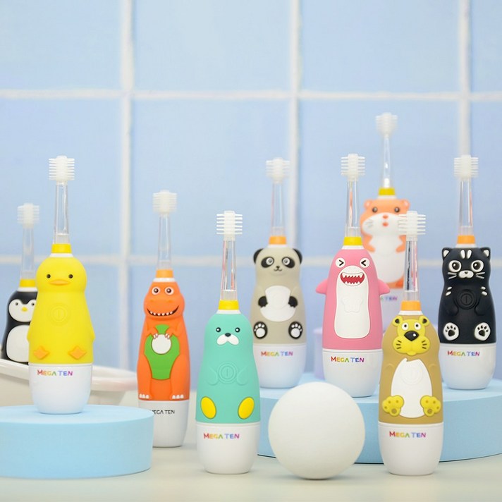메가텐 싱글팩 캐릭터소닉 360도 리뉴얼 리필모 어린이 유아 음파 전동칫솔 본품