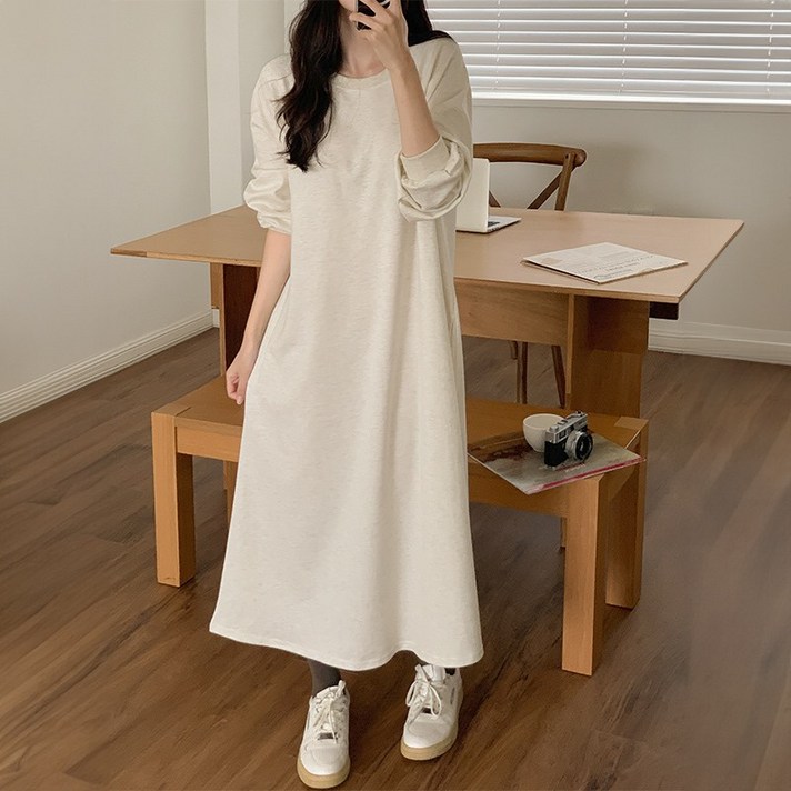 제작  르엘 루즈핏 나그랑 플레어 롱 원피스 83750