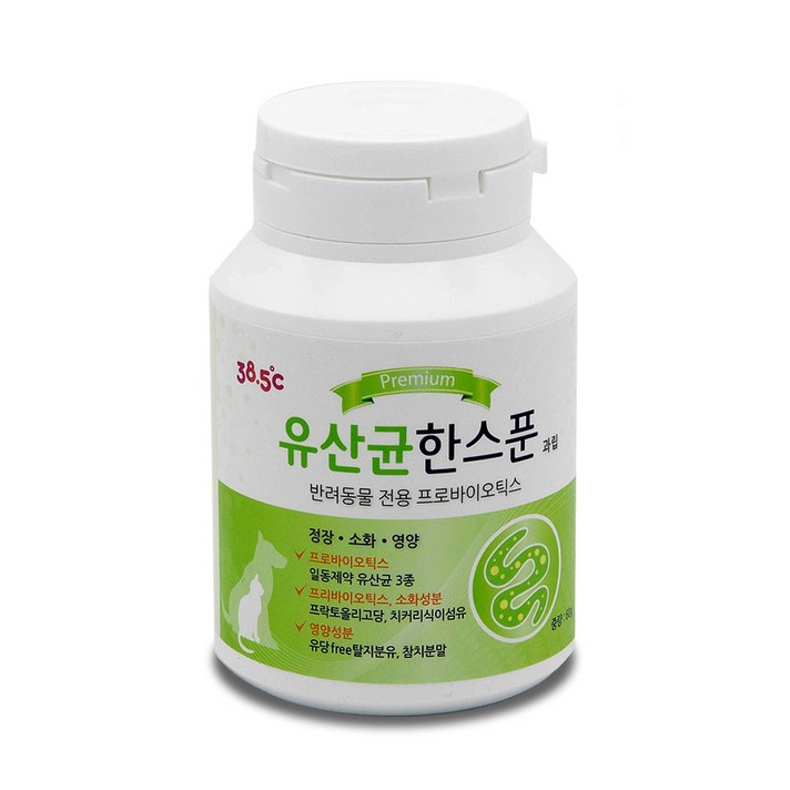 38.5도 유산균한스푼  강아지 고양이 전용 프로바이오틱스, 1개