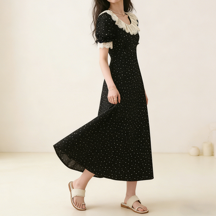 여성 플라워 롱원피스 체형커버 데일리 캐주얼 편안한 원피스