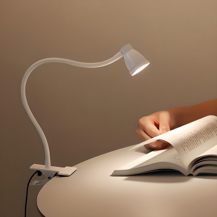 플랜룩스 민코 LED 집게 스탠드, 화이트 플랜룩스 민코 LED 집게 스탠드, 화이트