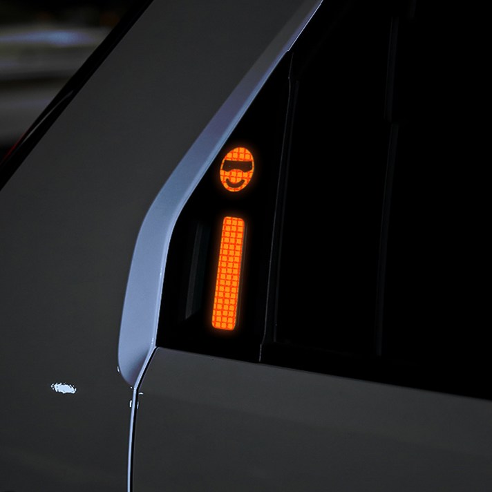 오카 캐스퍼 호환 용품 꾸미기 2열 스마일 도어캐치 반사 스티커 리플렉터 튜닝 악세사리, 오카 오렌지, 1세트