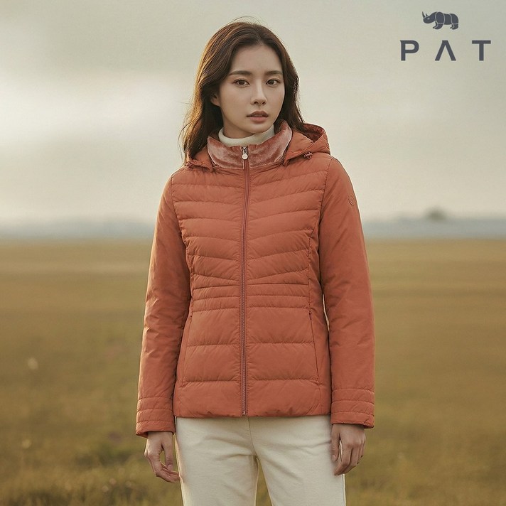 PAT 여성 후드탈착 경량 패딩믹스덕다운1I82002