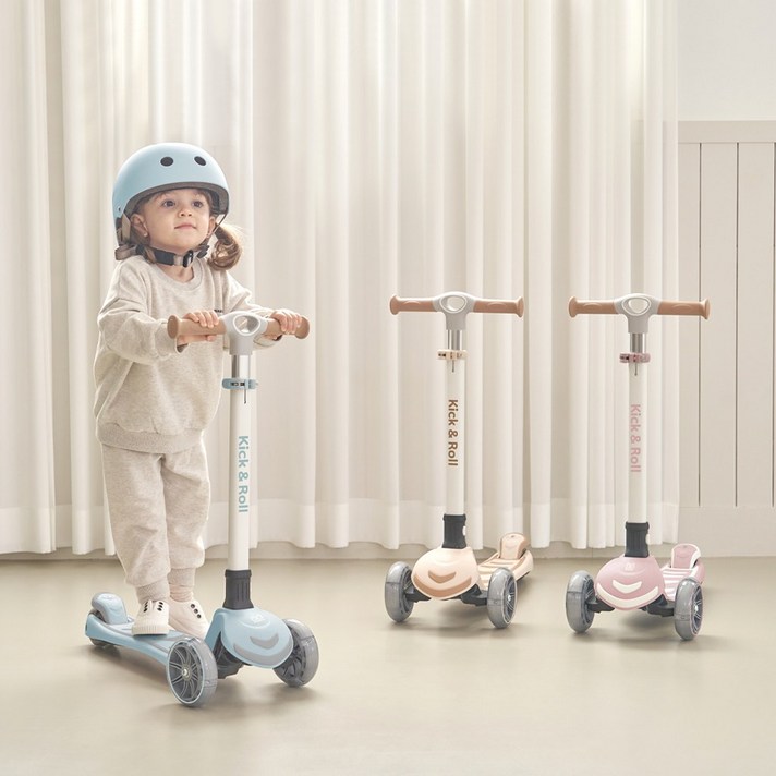 베네베네 킥앤롤 광폭 LED 폴딩 유아 아기 어린이 킥보드 스쿠터 접이식 씽씽카