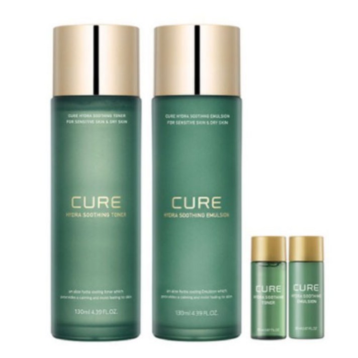 김정문알로에 큐어 하이드라 수딩 토너 130ml + 에멀젼 130ml 세트