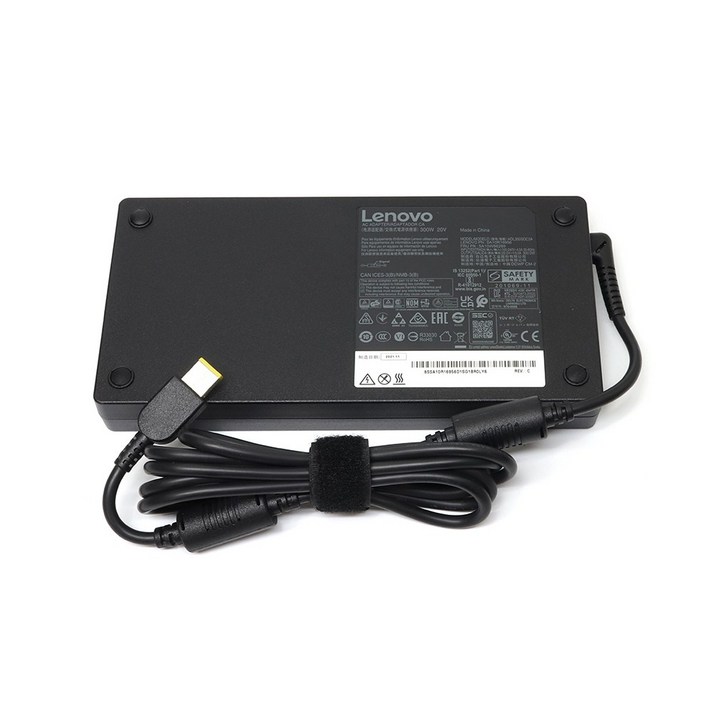 Lenovo 정품 20V 15A 300W 사각 슬림팁 어댑터 Legion 5 Pro 16ACH6 3080 3070 3060 전용 충전기, 어댑터케이블, 1개