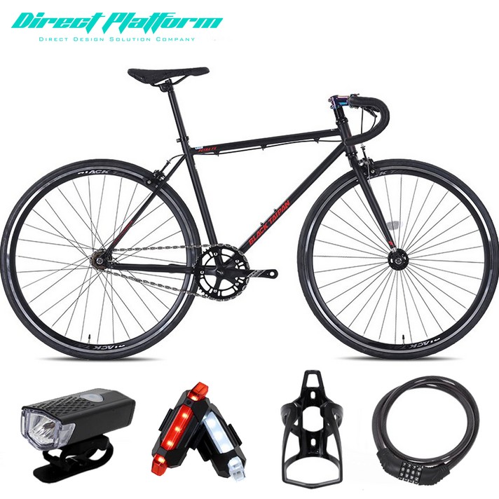 블랙타이판 픽시 자전거 페트라 FX 700C 중학생 초등학생 입문용 완조립 6종사은품헬멧 증정, 매트블랙, 1개, 380cm