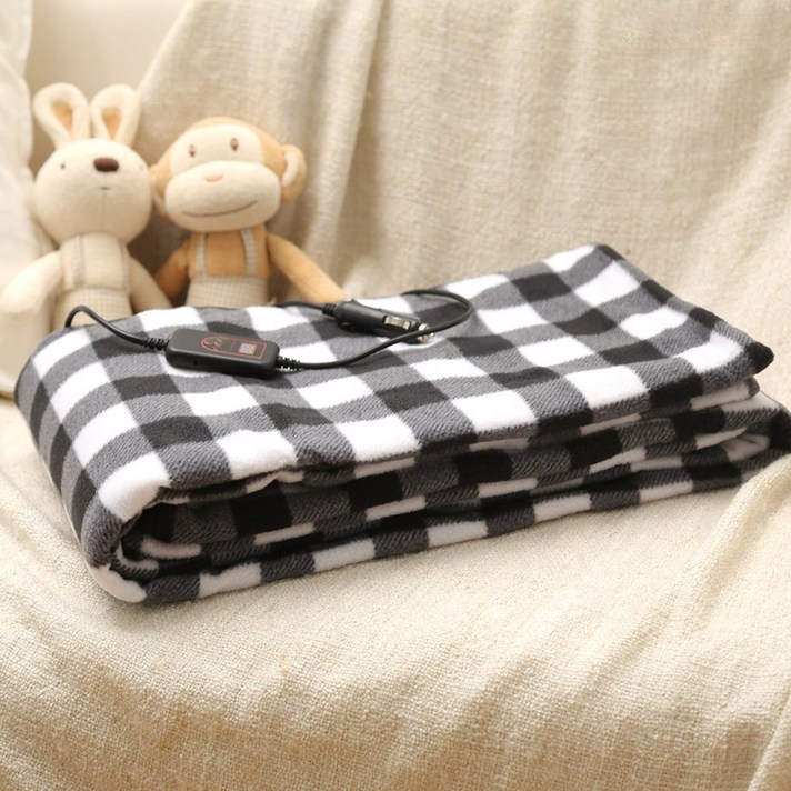 차량용 캠핑용 12V 전용 히트 열선 소프트 벨벳 담요