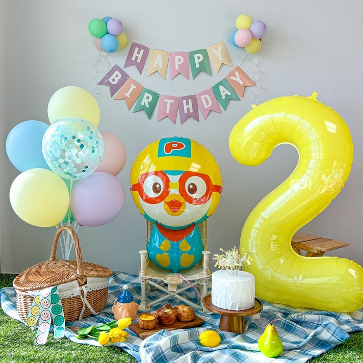 뽀로로 생일풍선 두돌생일상 생일파티세트 뽀로로 생일풍선 두돌생일상 생일파티세트