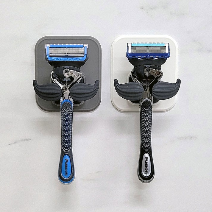 실리바스 욕실 칫솔 치약 걸이 세트 욕실정리 걸이 무접착 무타공 거치대  수염면도기걸이 1p, 그레이, 1개