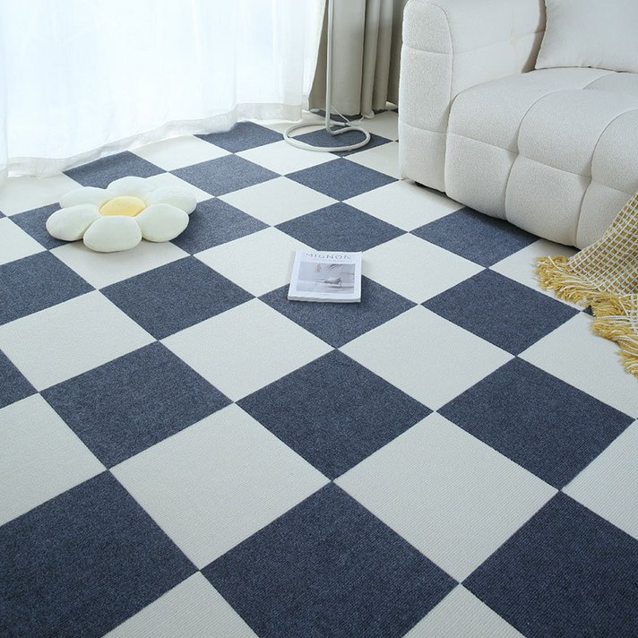 애완동물 매트, 자가 접착식 스플라이싱 바닥 매트, 가정용 침실, 침대 옆, 거실, 발코니, 미끄럼 방지 크롤링 매트, 세탁 없음, 유지 관리가 간편합니다, 1세트, 베이지색짙은 회색