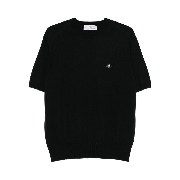 비비안웨스트우드 로고 자수 반소매 스웨터