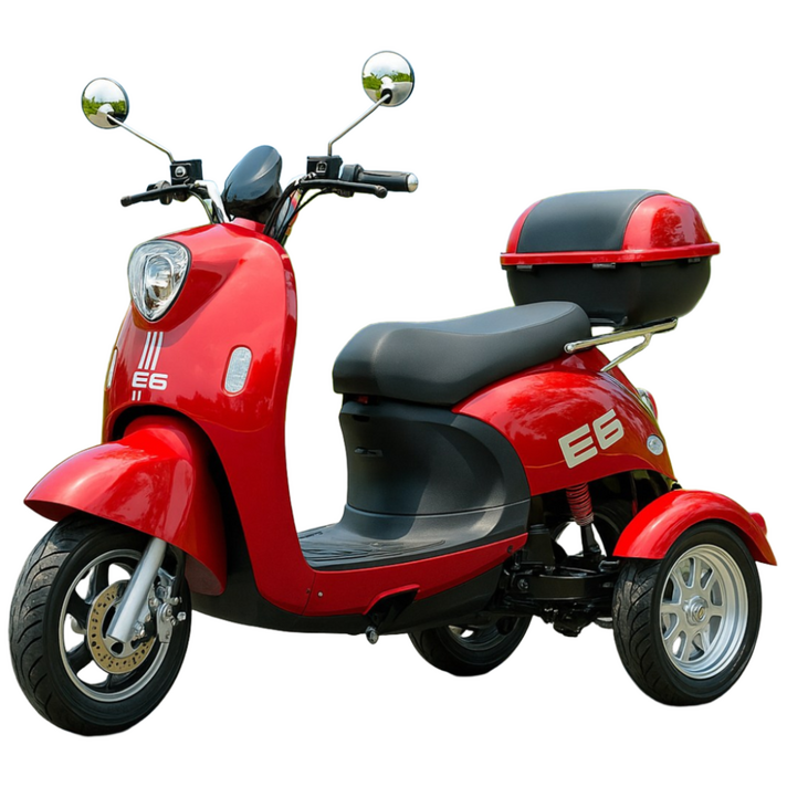 모디고 세발 전기스쿠터 전기 오토바이 전동차 리튬 배터리 출퇴근 성인용 삼륜 삼발이, 레드, 48V20A40km납산