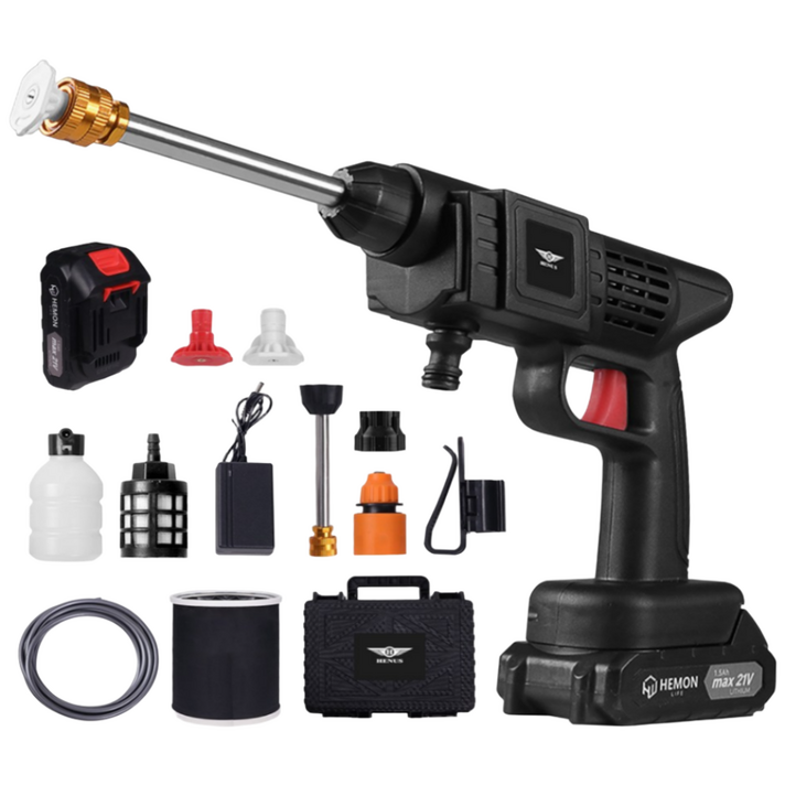 헤몬팜 라이트 무선 고압세척기 휴대용 고압세차기 휴대용 충전 고압세척기 풀세트, 1개