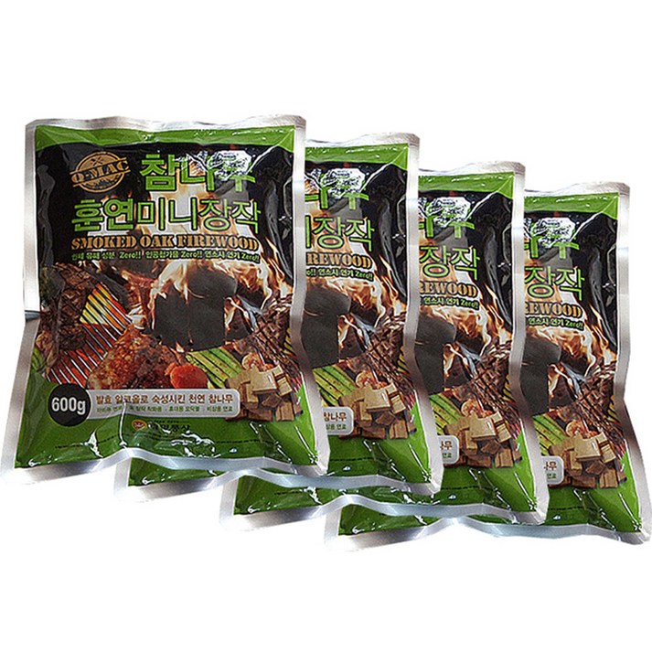 지피니 참나무 훈연 미니장작, 600g, 4개 지피니 참나무 훈연 미니장작, 600g, 4개