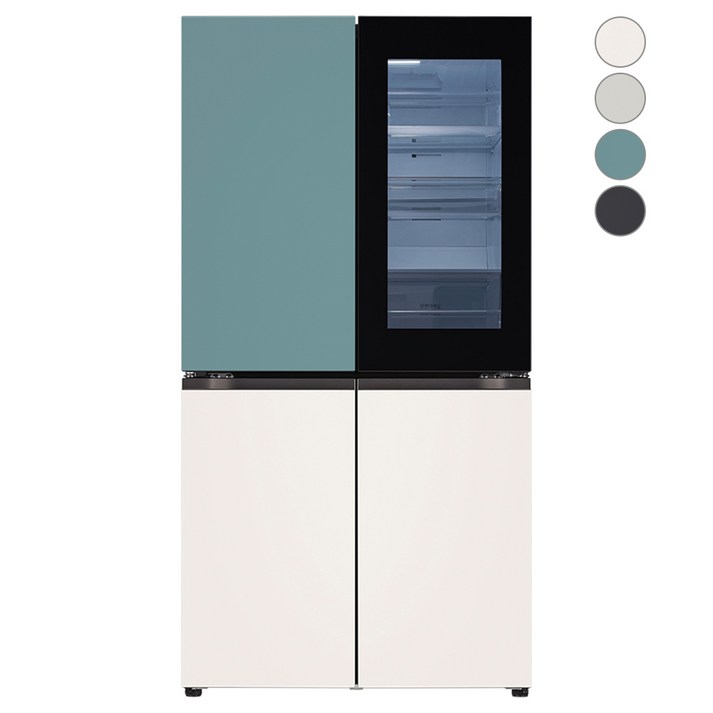 [색상선택형] LG전자 디오스 오브제컬렉션 노크온 4도어 냉장고 메탈 870L 방문설치, T873MTE312